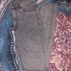 *2 for $15* high waist grey acid wash skinny jeans